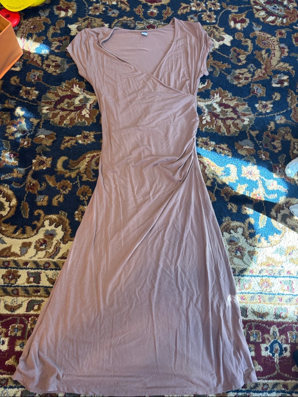 Old Navy Maternity Taupe/Tan Wrap-Style Maxi Dress
